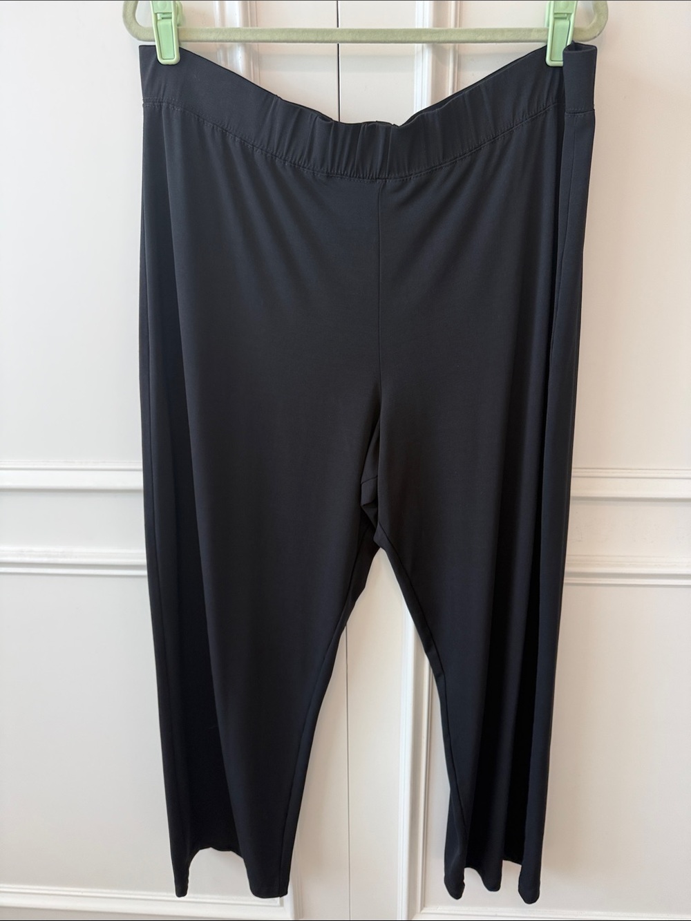 Susan Graver Black Ankle-Length Wide-Leg Pants